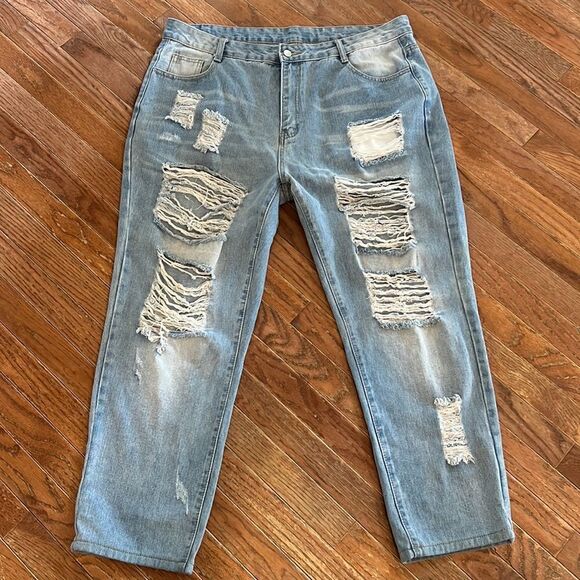 Shein women’s plus size 3XL ripped distressed Hi-Rise Jeans - Picture 12 of 12
